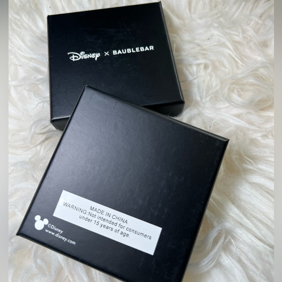 Disney Baublebar Mickey Mouse Silhouette Bow Dangle Earrings with stones NIB NWT - Picture 3 of 4